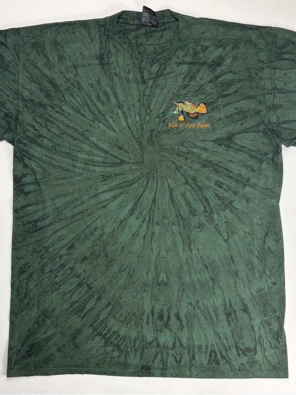 Vintage Fish n’ Fins Palau Tie Dye Tee XL Rare Scuba Dive Shirt